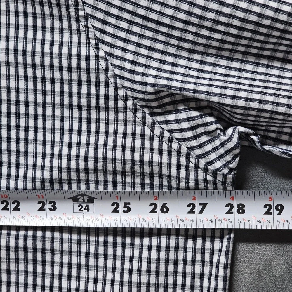 Cutter & Buck Mens 3XB Navy White Check Easy Care Stretch Button Down Shirt - Picture 5 of 9